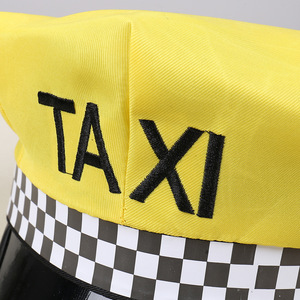 Nuevo <span class=keywords><strong>Gorro</strong></span> Octogonal Amarillo de <span class=keywords><strong>Taxi</strong></span> para Comercio Exterior, Bordado a Máquina, para Verano, Playa, Festividades, Atrezzo de Escenario y Actuaciones - Product Image 3