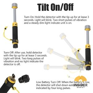 جهاز كاشف المعادن, جهاز محمول باليد 100 قدم تحت الماء بالكامل مقاوم للماء ، مؤشر دبوسي للكشف عن المعادن ، إرسال واستقطاب النبضي مع الاهتزاز ، LED 740 ، مكتشف - Product Image 2