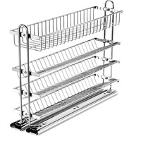 Étagère coulissante rectangulaire multifonctionnelle en acier inoxydable moderne pour le stockage des aliments et des assaisonnements