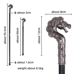 Une canne élégante avec une tête <span class=keywords><strong>de</strong></span> cheval décorative, parfaite pour les fêtes vintage et le cosplay, mesurant 93cm, pour le cosplay et la fête - Product Image 2