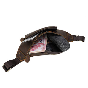 Livraison Gratuite <span class=keywords><strong>Maroquinerie</strong></span> Homme Marron Vintage En Cuir de Cheval Fou Sac <span class=keywords><strong>Banane</strong></span> Sac de Taille Pour Hommes Personnalisé - Product Image 5