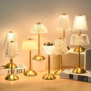 Lámpara de Escritorio Táctil Inalámbrica Recargable, Lámpara de Mesa LED de 3 Colores Atenuables, Diseño Europeo, para Hotel, Restaurante, Dormitorio - Product Image 1
