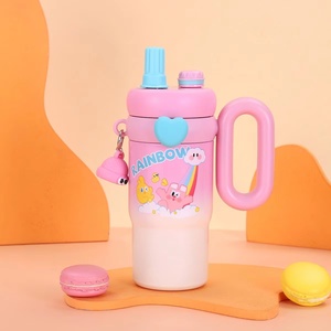 Borraccia Termica Portatile in <span class=keywords><strong>Acciaio</strong></span> Inossidabile da 800ml con Manico, Doppio Beccuccio e Cannuccia, Nuovo Stile, <span class=keywords><strong>per</strong></span> Ragazzi, Ragazze e Studenti - Product Image 3