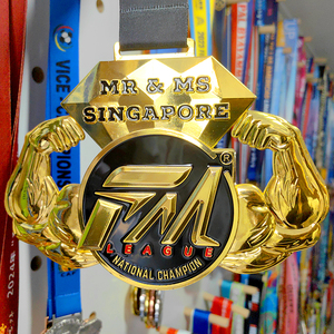 Di alta qualità Design personalizzato a buon mercato oro Fitness Sport medaglia in metallo Powerlifting peso medaglia - Product Image 1