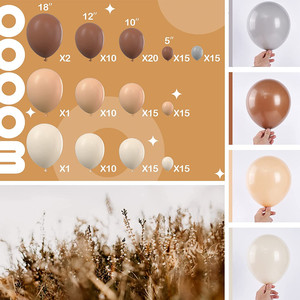 140 ballons de fête <span class=keywords><strong>jungle</strong></span> brun forêt, guirlande de ballons crème nude blanc café pour la décoration d'<span class=keywords><strong>anniversaire</strong></span> Wild One - Product Image 2