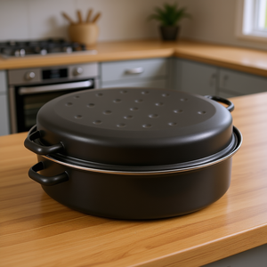 หม้ออบรูปไข่สำหรับย่างห่าน ขนาด 4.5 ลิตร 34 ซม. เคลือบสีดำด้าน - Product Image 3