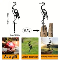 Silhouette de héron en fer forgé pour jardin, sculpture d'oiseau en métal de 118 pouces pour clôture, pot, cadeau de Thanksgiving, de Noël