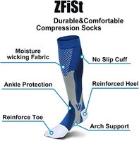Chaussettes de football en cours d'exécution Football Navy Soccer Chaussettes de compression de sport avec logo personnalisé 20-30mmhg