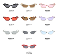 Lunettes de soleil rétro œil-de-chat unisexe, monture petite et colorée, style tendance, haute qualité, protection UV400, rouge, collection 2024