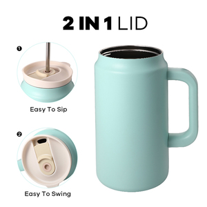 Vaso Térmico de Acero Inoxidable de Doble Pared y Gran Capacidad (50oz) con Asa, Libre de BPA, para Oficina - Product Image 3