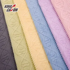 Kingcason fábrica profesional tela polar con ropa manta 280gsm 2,4 m Burn Out amarillo Jacquard franela para textiles para el hogar