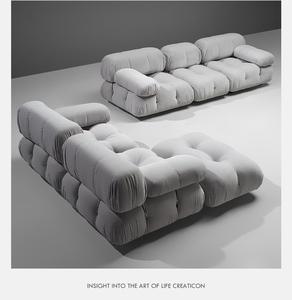 Bán Hot Big couch sợi nhỏ vải phòng khách ghế sofa sàn vòng lặp Modular sofa sang trọng nhung sofa - Product Image 2