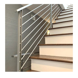 Phổ biến hiện đại trong nhà thép không gỉ thép carbon Tròn Thanh Thanh Cầu Thang lan can bên trong cầu thang đường sắt thiết kế bằng thép không gỉ - Product Image 2