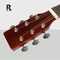 Guitare acoustique arc-en-ciel ZY-STD02 R 41 pouces, table en épicéa massif, finition brillante, incrustation en ébène, rosace, cordes EXP16, mécaniques argentées