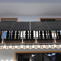 Système de montage solaire photovoltaïque pour balcon d'appartement, angle et taille personnalisables, support mural en aluminium anodisé argenté réglable, mini support photovoltaïque pour maison