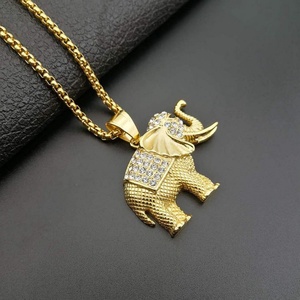 Most Selling Diamond Necklace Stainless Steel Jewelry Animal <b>Elephant</b> Custom Pendant - Product Image 4