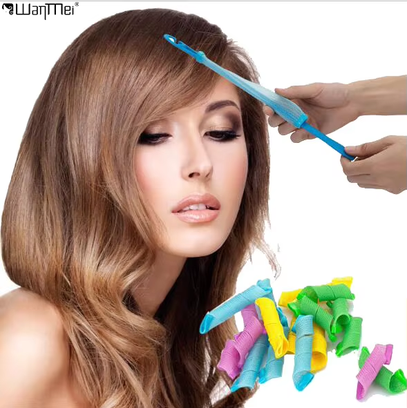 Wanmei Professional Pear Head Magic Wand Perm Curling Iron Self-use Convenient Curling Tool with 6 Options Hair Curlers Rollers
