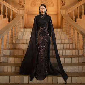 navy blue long elegant dress Blaise Navy Satin Prom Dress - US 0