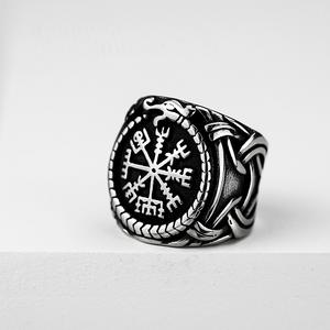 Nordic Viking Snowflake <b>Titanium</b> Steel <b>Ring</b> <b>Men</b> Hip Hop Style Jewelry Gift - Product Image 1