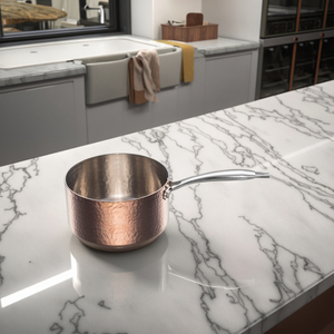 <span class=keywords><strong>Casserole</strong></span> en acier inoxydable triple couche PVD rose, moderne, de luxe, motif martelé, compatible lave-vaisselle, <span class=keywords><strong>four</strong></span>, gaz et induction - Product Image 2