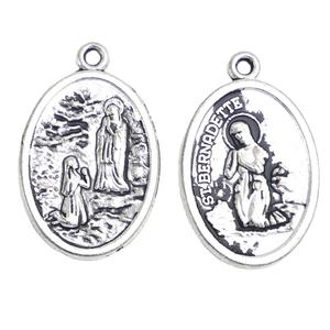 Medalla de Santa <span class=keywords><strong>Bernadette</strong></span> de 1 Pulgada, Nuestra Señora de la Gruta de Lourdes - Product Image 1