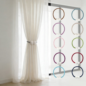 Curtain <b>Tiebacks</b> Round Pearl Design No Drilling Modern Style Chemical Fiber Accessory For Window Curtains - Product Image 2