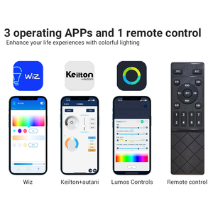 nhà thông minh <span class=keywords><strong>LED</strong></span> RGB tuyến tính chiếu sáng kiến trúc Điều khiển Wifi Mặt dây chuyền nhôm lên/xuống chiếu sáng thông minh - Product Image 4