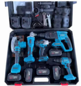 Ensemble d'outils sans fil CAMPEGGI 5 pièces : perceuse, marteau perforateur, meuleuse d'angle, clé à chocs électrique, scie circulaire, boîte à outils alimentée au lithium - Product Image 6