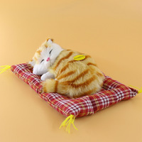 Jouets de chat endormi mignons et réalistes, chaton qui couine, ornement de bureau, poupée en peluche super douce, jouet anti-stress