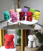 Prix d'usine, ours en peluche rose artificiel fait main en PE de 9,8 pouces/25 cm, cadeau pour la Saint-Valentin, Noël, la remise des diplômes