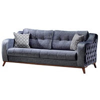 Ensemble de canapés Chesterfield contemporains de qualité supérieure, extensibles, avec cadre en bois massif capitonné, pour appartement/villa