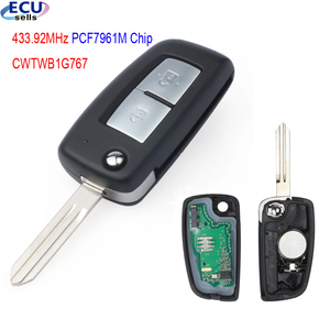 Chip Fob Chìa Khóa Lật Từ Xa 2 Nút <span class=keywords><strong>433.92MHz</strong></span> PCF7961M Cho Nissan Qashqai,X-Trail,Pulsar,Micra,Juke, CWTWB1G767 - Product Image 1