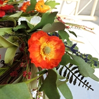Vente en gros de bouquets de fleurs artificielles de printemps, mélange de coquelicots et de fleurs sauvages, en papier/mousse, pour la Fête des Mères, Noël, Halloween