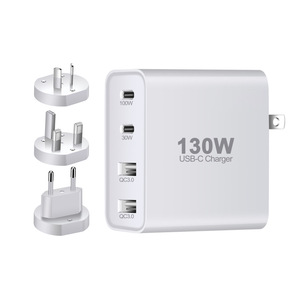 130W <b>USB</b>-C Charger GaN Fast Charging Dual PD Dual <b>USB</b> Laptop <b>Adapter</b> <b>Plug</b> - Product Image 3