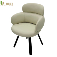 Fauteuil de salle à manger de luxe rembourré U-best, fauteuil design pour hôtel, mariage, restaurant, salon nordique, café