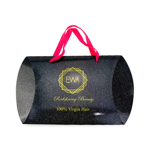 Custom Reliable and <strong>Cheap</strong> Paper <strong>Pillow</strong> Boxes with Ribbon for Hair Extensions - Product Image 2