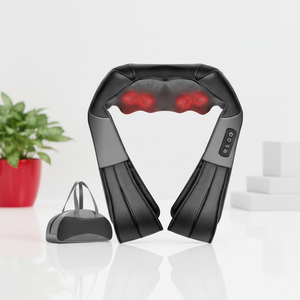 Eveekon Masajeador para aliviar el dolor de cuello, masajeador de cuello inalámbrico con calefacción, masajeador de cuello y hombros con 4 botones para aliviar el dolor - Product Image 1