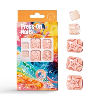 2025 belles conceptions <span class=keywords><strong>faux</strong></span> <span class=keywords><strong>ongles</strong></span> d'orteil nouveaux produits breloques étoiles colle claire nue sur les <span class=keywords><strong>ongles</strong></span> conseils Blush rose presse sur les <span class=keywords><strong>ongles</strong></span> pour le pied - Product Image 6