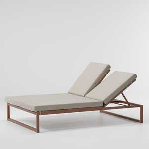 Moderne <span class=keywords><strong>Aluminium</strong></span> Frame Dubbele Ligstoel Zwarte Patio Tuin Zwembad Zonnebank Waterdicht Chaise Lounge Uv-Bestendig Buiten - Product Image 5