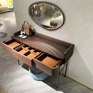 سرير خشبي إيطالي فاخر حديث ، مجموعة سرير مزدوج من الجلد المنجد بتصميم فرنسي ، لوح أمامي كبير لأثاث غرفة نوم الفيلا - Product Image 5