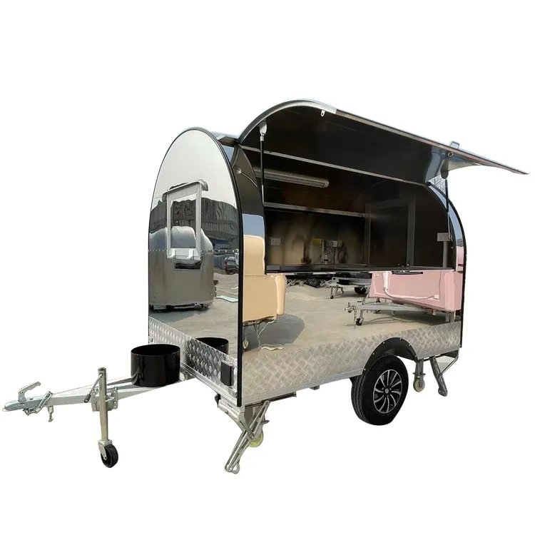 Petite camionnette de cuisine urbaine nouveau design chariot de nourriture pour crème glacée au café remorque à bas prix avec roues à vendre