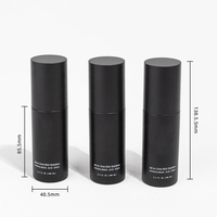 Vente en gros de flacons pulvérisateurs en plastique noir de 100 ml avec boîte, logo personnalisé, impression à l'écran, brume fine pour l'emballage cosmétique