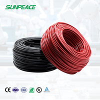 Cable Solar de 1 Núcleo y 6Mm ², Cable Fotovoltaico de CC Flexible con Aislamiento de Goma para Fuente de Alimentación en Sistemas Solares, 1, 2, 2, 2 Mm ²