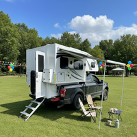 Mini-caravane pliable 4x4 pour pick-up, en fibre de verre, étanche, avec toit pliable, légère, pour 4 personnes, camping en plein air