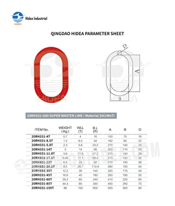 HIDEA Maillon maître G80 de qualité supérieure en acier allié 20CrMnTi trempé et revêtu par poudrage, pour levage - Product Image 6