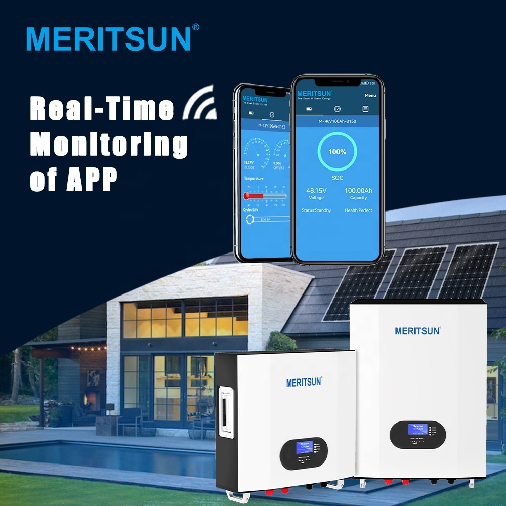 MeritSun New Patented Technology Power Energy Wall 10Kwh Green Power 48V Lithium Battery 200Ah UPS Solar System · image 6