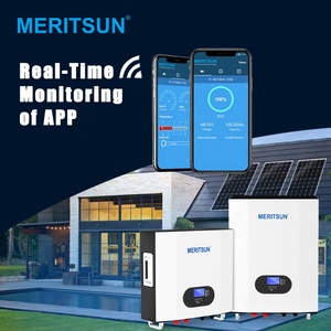 MeritSun เทคโนโลยีใหม่ที่จดสิทธิบัตรพลังงานผนัง10Kwh พลังงานสีเขียว48โวลต์แบตเตอรี่ลิเธียม200Ah UPS ระบบพลังงานแสงอาทิตย์ - Product Image 6