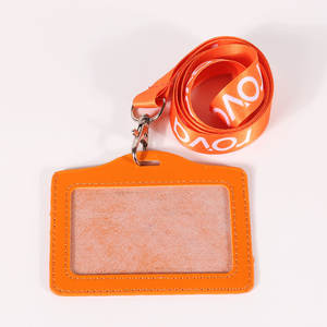 حبل برتقالي بتصميم بسيط مع شعار جلد PU - Product Image 4