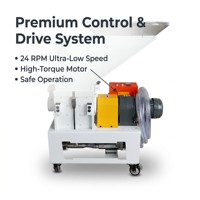 Broyeur de plastique silencieux à basse vitesse 24 tr/min, 2,2 kW, conception à engrenage à arbre unique, lames SKD-11, moteur, pompe, roulement, produit automatique et performant