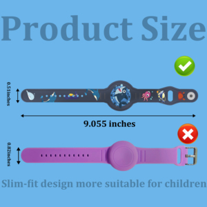 <span class=keywords><strong>Bracelet</strong></span> en silicone réglable pour montre compatible 41 mm, étanche, motif dessin animé pour enfants, support de <span class=keywords><strong>bracelet</strong></span>, affichage OLED, cache AirTag anti-perte - Product Image 5